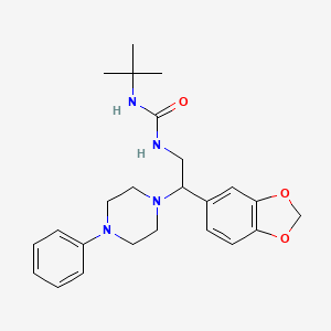 molecular formula C24H32N4O3 B2579337 1-(2-(Benzo[d][1,3]dioxol-5-yl)-2-(4-phenylpiperazin-1-yl)ethyl)-3-(tert-butyl)urea CAS No. 896353-60-9