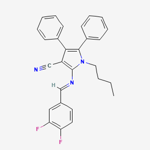 molecular formula C28H23F2N3 B2579339 1-butyl-2-[(E)-[(3,4-difluorophenyl)methylidene]amino]-4,5-diphenyl-1H-pyrrole-3-carbonitrile CAS No. 478032-79-0