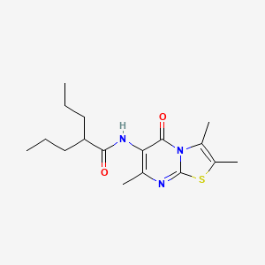 molecular formula C17H25N3O2S B2579345 2-propyl-N-(2,3,7-trimethyl-5-oxo-5H-thiazolo[3,2-a]pyrimidin-6-yl)pentanamide CAS No. 1021116-41-5