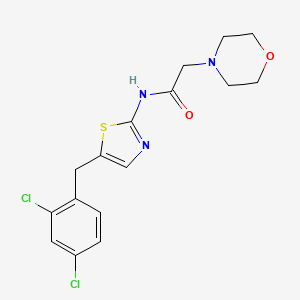 molecular formula C16H17Cl2N3O2S B2579347 N-[5-(2,4-二氯苄基)-1,3-噻唑-2-基]-2-(吗啉-4-基)乙酰胺 CAS No. 854004-40-3