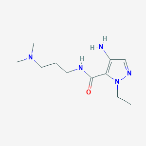 molecular formula C11H21N5O B2579351 4-Amino-N-[3-(dimethylamino)propyl]-1-ethyl-1H-pyrazole-5-carboxamide CAS No. 1490804-33-5
