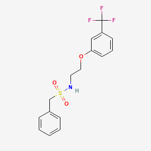 molecular formula C16H16F3NO3S B2579353 1-phenyl-N-(2-(3-(trifluoromethyl)phenoxy)ethyl)methanesulfonamide CAS No. 1105204-38-3