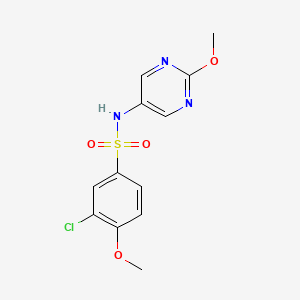 molecular formula C12H12ClN3O4S B2579390 3-chloro-4-methoxy-N-(2-methoxypyrimidin-5-yl)benzenesulfonamide CAS No. 1421462-08-9