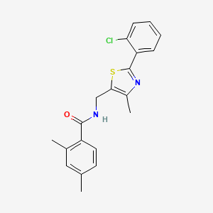 molecular formula C20H19ClN2OS B2579395 N-((2-(2-chlorophenyl)-4-methylthiazol-5-yl)methyl)-2,4-dimethylbenzamide CAS No. 1421453-97-5