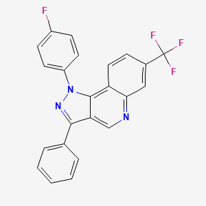 molecular formula C23H13F4N3 B2579396 1-(4-fluorophenyl)-3-phenyl-7-(trifluoromethyl)-1H-pyrazolo[4,3-c]quinoline CAS No. 901265-28-9