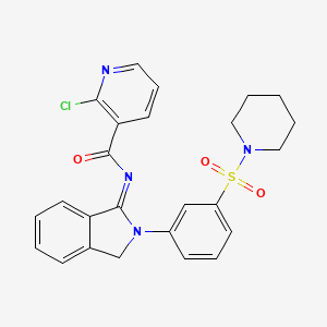 molecular formula C25H23ClN4O3S B2579398 2-chloro-N-[2-(3-piperidin-1-ylsulfonylphenyl)-3H-isoindol-1-ylidene]pyridine-3-carboxamide CAS No. 729581-89-9