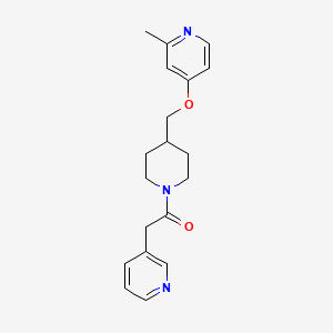 molecular formula C19H23N3O2 B2579402 1-[4-[(2-Methylpyridin-4-yl)oxymethyl]piperidin-1-yl]-2-pyridin-3-ylethanone CAS No. 2379948-73-7