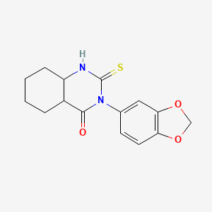 molecular formula C15H10N2O3S B2579403 3-Benzo[1,3]dioxol-5-yl-2-thioxo-2,3-dihydro-1H-quinazolin-4-one CAS No. 81066-85-5