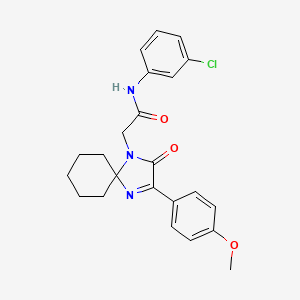 molecular formula C23H24ClN3O3 B2579404 N-(3-chlorophenyl)-2-[3-(4-methoxyphenyl)-2-oxo-1,4-diazaspiro[4.5]dec-3-en-1-yl]acetamide CAS No. 866844-47-5
