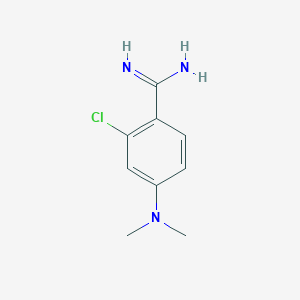 molecular formula C9H12ClN3 B2579406 2-Chloro-4-(dimethylamino)benzene-1-carboximidamide CAS No. 1340443-25-5