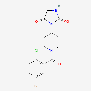 molecular formula C15H15BrClN3O3 B2579408 3-(1-(5-Bromo-2-chlorobenzoyl)piperidin-4-yl)imidazolidine-2,4-dione CAS No. 2329625-88-7