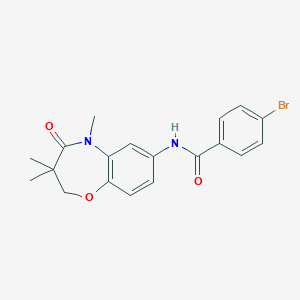 molecular formula C19H19BrN2O3 B2579416 4-bromo-N-(3,3,5-trimethyl-4-oxo-2,3,4,5-tetrahydrobenzo[b][1,4]oxazepin-7-yl)benzamide CAS No. 921812-09-1