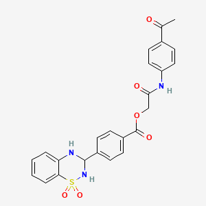 molecular formula C24H21N3O6S B2579417 2-((4-acetylphenyl)amino)-2-oxoethyl 4-(1,1-dioxido-3,4-dihydro-2H-benzo[e][1,2,4]thiadiazin-3-yl)benzoate CAS No. 1040665-11-9
