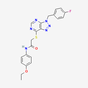 molecular formula C21H19FN6O2S B2579419 N-(4-乙氧苯基)-2-((3-(4-氟苄基)-3H-[1,2,3]三唑并[4,5-d]嘧啶-7-基)硫代)乙酰胺 CAS No. 863457-80-1