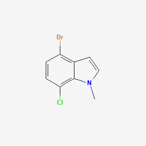 molecular formula C9H7BrClN B2579422 4-溴-7-氯-1-甲基-1H-吲哚 CAS No. 1379352-82-5