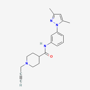 molecular formula C20H24N4O B2579423 N-[3-(3,5-二甲基-1H-吡唑-1-基)苯基]-1-(丙-2-炔-1-基)哌啶-4-甲酰胺 CAS No. 1311955-34-6