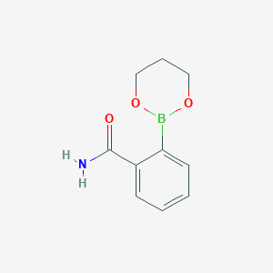 molecular formula C10H12BNO3 B2579449 2-(1,3,2-Dioxaborinan-2-yl)benzamide CAS No. 2377611-18-0