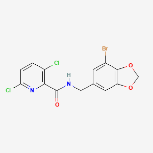 molecular formula C14H9BrCl2N2O3 B2579463 N-[(7-bromo-2H-1,3-benzodioxol-5-yl)methyl]-3,6-dichloropyridine-2-carboxamide CAS No. 1384662-82-1
