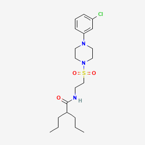 N-(2-((4-(3-chlorophenyl)piperazin-1-yl)sulfonyl)ethyl)-2-propylpentanamide