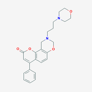 molecular formula C24H26N2O4 B257947 9-[3-(4-morpholinyl)propyl]-4-phenyl-9,10-dihydro-2H,8H-chromeno[8,7-e][1,3]oxazin-2-one 