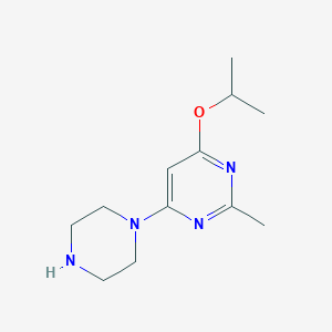 molecular formula C12H20N4O B2579470 4-Isopropoxy-2-methyl-6-(piperazin-1-yl)pyrimidine CAS No. 1706428-19-4