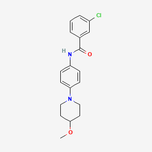 molecular formula C19H21ClN2O2 B2579473 3-chloro-N-(4-(4-methoxypiperidin-1-yl)phenyl)benzamide CAS No. 1797842-98-8