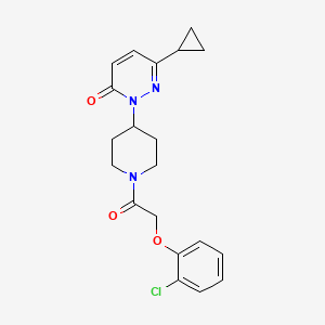 molecular formula C20H22ClN3O3 B2579474 2-[1-[2-(2-Chlorophenoxy)acetyl]piperidin-4-yl]-6-cyclopropylpyridazin-3-one CAS No. 2310157-33-4