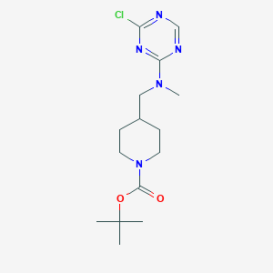 molecular formula C15H24ClN5O2 B2579475 Tert-butyl 4-[[(4-chloro-1,3,5-triazin-2-yl)-methylamino]methyl]piperidine-1-carboxylate CAS No. 2377034-27-8