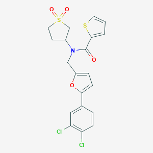 molecular formula C20H17Cl2NO4S2 B257948 N-{[5-(3,4-dichlorophenyl)-2-furyl]methyl}-N-(1,1-dioxidotetrahydro-3-thienyl)-2-thiophenecarboxamide 
