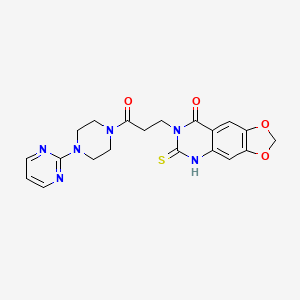 7-[3-oxo-3-(4-pyrimidin-2-ylpiperazin-1-yl)propyl]-6-sulfanylidene-5H-[1,3]dioxolo[4,5-g]quinazolin-8-one