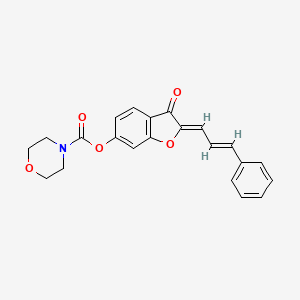 molecular formula C22H19NO5 B2579483 (Z)-3-oxo-2-((E)-3-phenylallylidene)-2,3-dihydrobenzofuran-6-yl morpholine-4-carboxylate CAS No. 622795-09-9