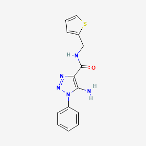 molecular formula C14H13N5OS B2579484 5-氨基-1-苯基-N-(噻吩-2-基甲基)三唑-4-羧酰胺 CAS No. 443110-18-7