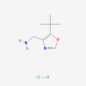 molecular formula C8H15ClN2O B2579485 [5-(t-Butyl)oxazol-4-yl]methanamine hydrochloride CAS No. 2305252-01-9