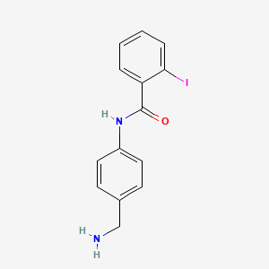 molecular formula C14H13IN2O B2579486 N-[4-(Aminomethyl)phenyl]-2-iodobenzamide CAS No. 1260752-11-1