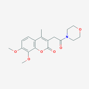 molecular formula C18H21NO6 B257949 7,8-dimethoxy-4-methyl-3-[2-(4-morpholinyl)-2-oxoethyl]-2H-chromen-2-one 