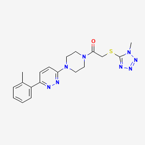 molecular formula C19H22N8OS B2579490 2-((1-methyl-1H-tetrazol-5-yl)thio)-1-(4-(6-(o-tolyl)pyridazin-3-yl)piperazin-1-yl)ethanone CAS No. 1207049-78-2