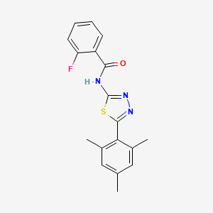 molecular formula C18H16FN3OS B2579492 2-fluoro-N-(5-mesityl-1,3,4-thiadiazol-2-yl)benzamide CAS No. 391227-13-7