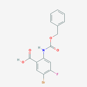 molecular formula C15H11BrFNO4 B2579495 5-Bromo-4-fluoro-2-(phenylmethoxycarbonylamino)benzoic acid CAS No. 2287310-20-5
