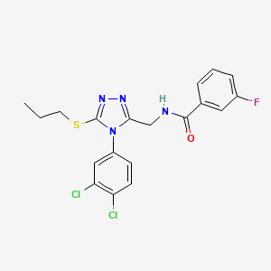 N-((4-(3,4-dichlorophenyl)-5-(propylthio)-4H-1,2,4-triazol-3-yl)methyl)-3-fluorobenzamide