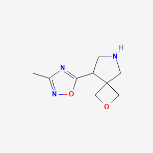 molecular formula C9H13N3O2 B2579508 5-(3-Methyl-1,2,4-oxadiazol-5-yl)-2-oxa-7-azaspiro[3.4]octane CAS No. 1935578-53-2