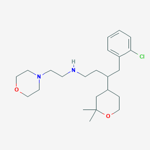 molecular formula C23H37ClN2O2 B257951 N-[4-(2-chlorophenyl)-3-(2,2-dimethyltetrahydro-2H-pyran-4-yl)butyl]-N-[2-(4-morpholinyl)ethyl]amine 
