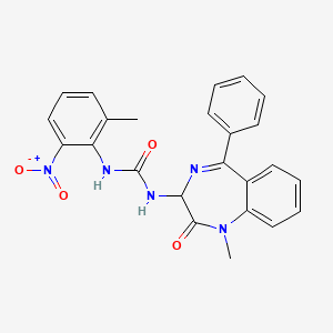 N-(2,5-diaza-2-methyl-3-oxo-6-phenylbicyclo[5.4.0]undeca-1(7),5,8,10-tetraen-4-yl)((2-methyl-6-nitrophenyl)amino)formamide