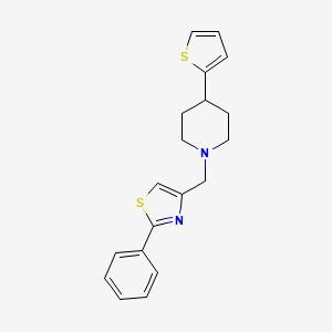 2-Phenyl-4-((4-(thiophen-2-yl)piperidin-1-yl)methyl)thiazole