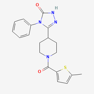 molecular formula C19H20N4O2S B2579535 5-{1-[(5-methyl-2-thienyl)carbonyl]piperidin-4-yl}-4-phenyl-2,4-dihydro-3H-1,2,4-triazol-3-one CAS No. 1309185-02-1