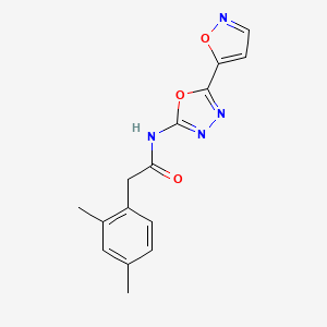 molecular formula C15H14N4O3 B2579538 2-(2,4-dimethylphenyl)-N-(5-(isoxazol-5-yl)-1,3,4-oxadiazol-2-yl)acetamide CAS No. 946208-18-0