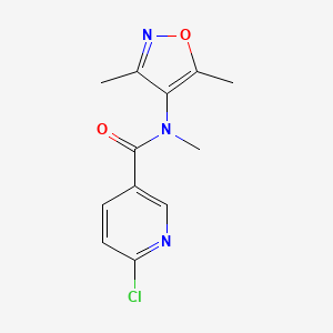 molecular formula C12H12ClN3O2 B2579545 6-Chloro-N-(3,5-dimethyl-1,2-oxazol-4-YL)-N-methylpyridine-3-carboxamide CAS No. 1436068-74-4