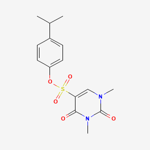 molecular formula C15H18N2O5S B2579546 (4-Propan-2-ylphenyl) 1,3-dimethyl-2,4-dioxopyrimidine-5-sulfonate CAS No. 869071-18-1