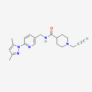 molecular formula C20H25N5O B2579553 N-{[6-(3,5-dimethyl-1H-pyrazol-1-yl)pyridin-3-yl]methyl}-1-(prop-2-yn-1-yl)piperidine-4-carboxamide CAS No. 1223624-89-2