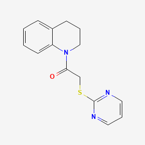 molecular formula C15H15N3OS B2579557 1-(3,4-dihydro-2H-quinolin-1-yl)-2-pyrimidin-2-ylsulfanylethanone CAS No. 403834-19-5