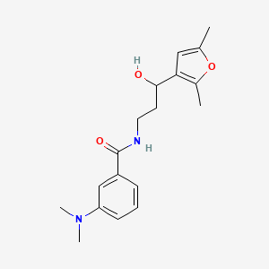 3-(dimethylamino)-N-(3-(2,5-dimethylfuran-3-yl)-3-hydroxypropyl)benzamide